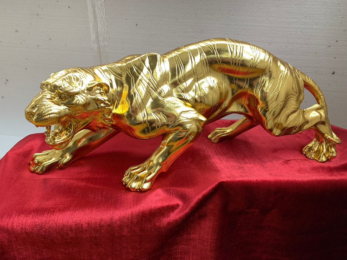 Golden Jaguar Sculpture HT Animal Supply