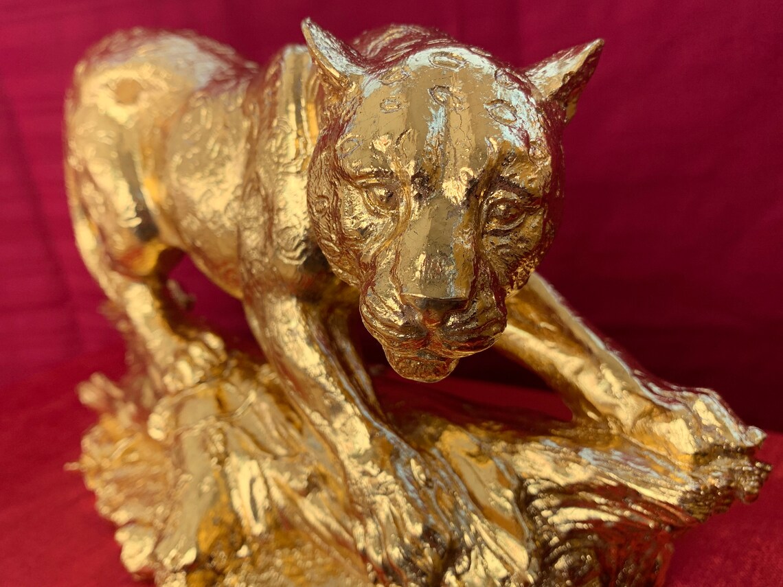 Golden Panther Statue HT Animal Supply