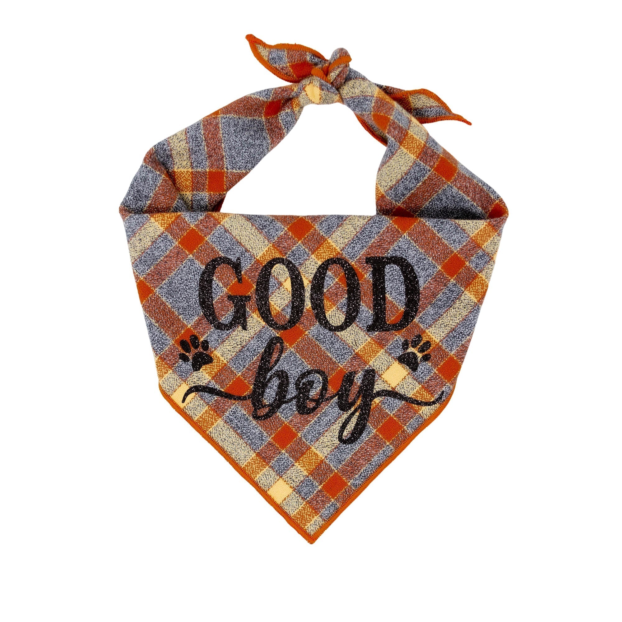 Good Boy Grey Luxe Flannel Dog Bandana X-Large