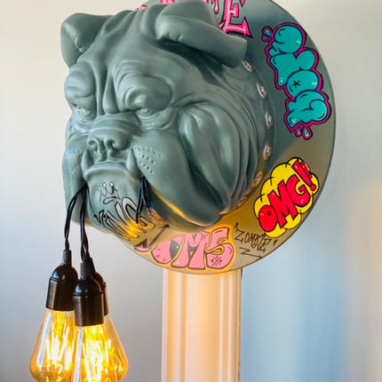 Graffiti Pop Art Bulldog Head Wall Mount