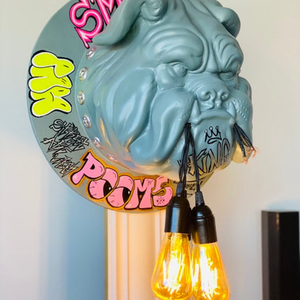 Graffiti Pop Art Bulldog Head Wall Mount