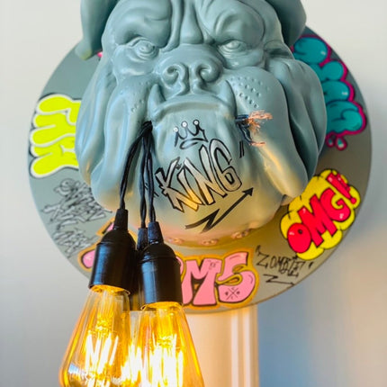 Graffiti Pop Art Bulldog Head Wall Mount