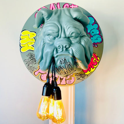 Graffiti Pop Art Bulldog Head Wall Mount