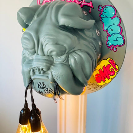 Graffiti Pop Art Bulldog Head Wall Mount