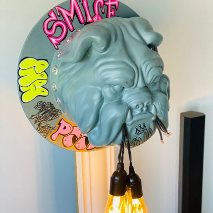 Graffiti Pop Art Bulldog Head Wall Mount