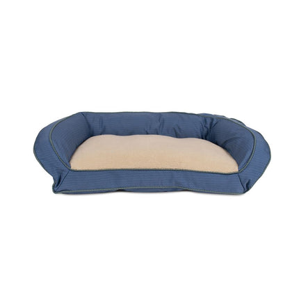 GreenDog Bolster Bed - Checkered Wave - Wavy Blue