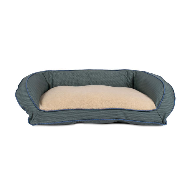 GreenDog Bolster Bed - Checkered Wave - Wavy Green