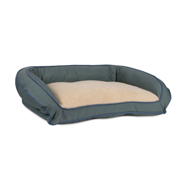 GreenDog Bolster Bed - Checkered Wave - Wavy Green