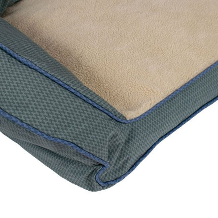 GreenDog Bolster Bed - Checkered Wave - Wavy Green