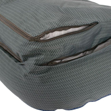 GreenDog Bolster Bed - Checkered Wave - Wavy Green