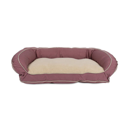 GreenDog Bolster Bed - Checkered Wave - Wavy Red