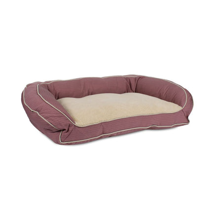 GreenDog Bolster Bed - Checkered Wave - Wavy Red