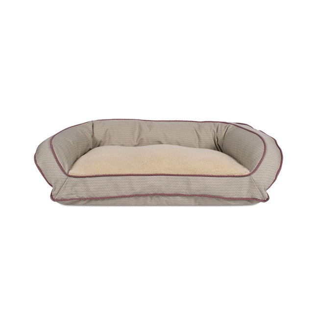 GreenDog Bolster Bed - Checkered Wave - Wavy Tan