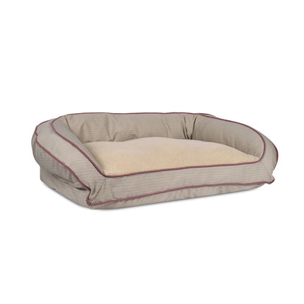 GreenDog Bolster Bed - Checkered Wave - Wavy Tan