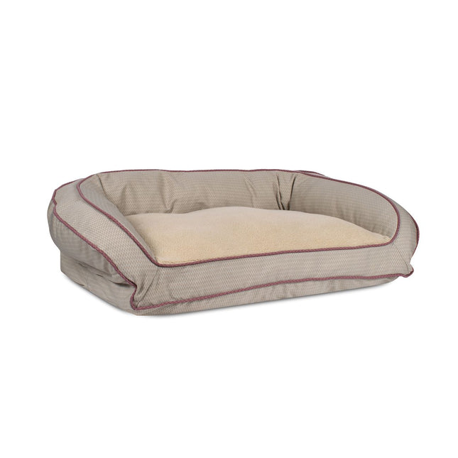 GreenDog Bolster Bed - Checkered Wave - Wavy Tan