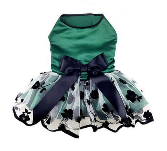 Green and Black Satin Holiday Dress