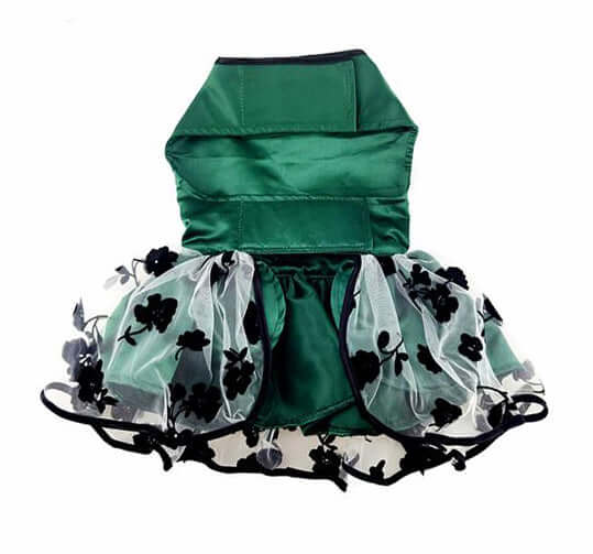 Green and Black Satin Holiday Dress