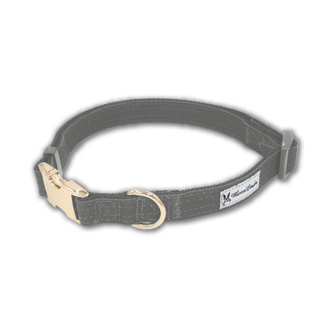 Grey Fabric Dog Collars & Leashes by Warren London