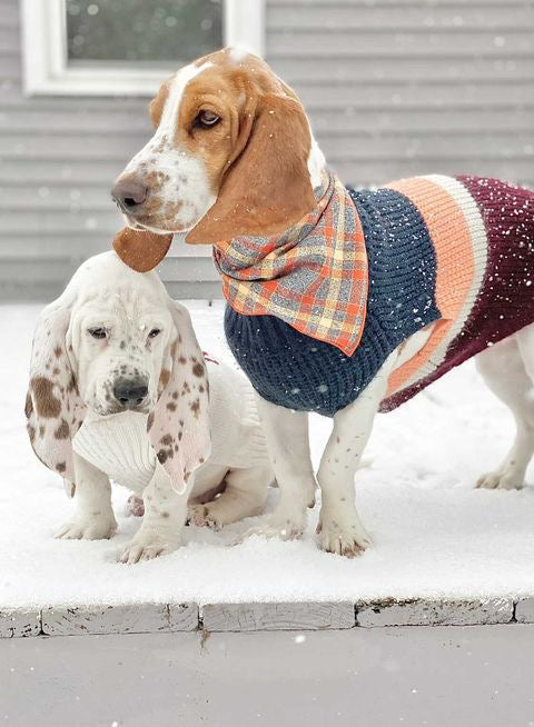 Grey Plaid Luxe Flannel Dog Bandana