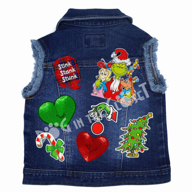 Grinch, Cindy Lou & Max Kids Denim Vest