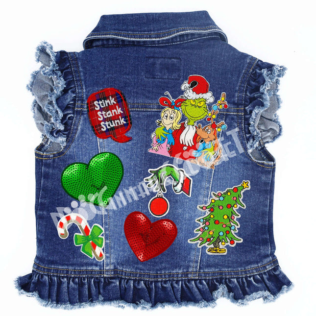 Grinch, Cindy Lou & Max Kids Denim Vest