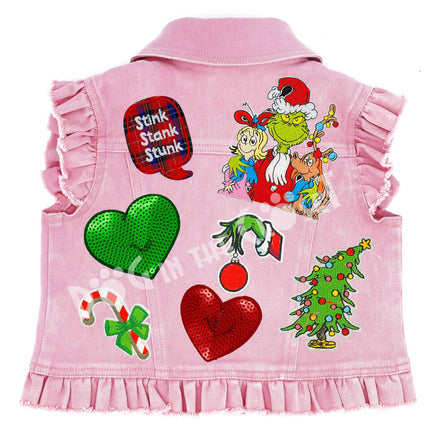 Grinch, Cindy Lou & Max Kids Denim Vest