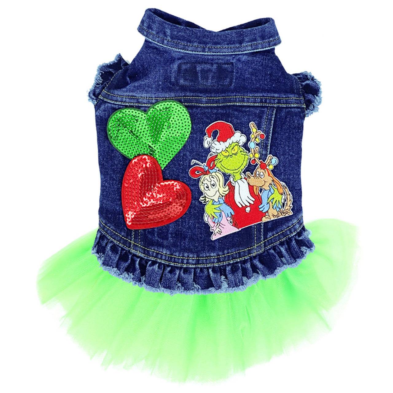 Grinch, Cindy Lou & Max Denim Dog Jacket