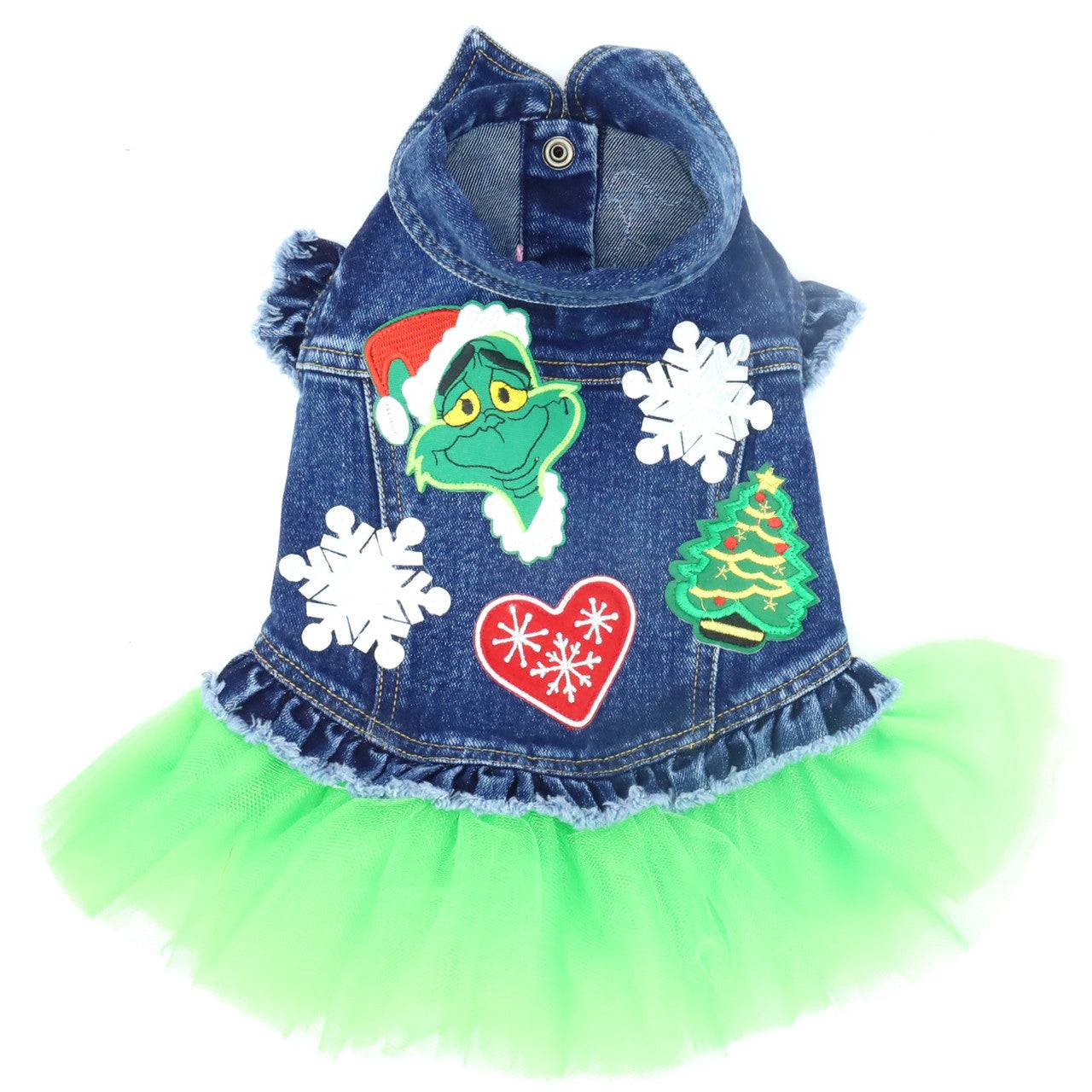 Grinch Denim Dog Jacket