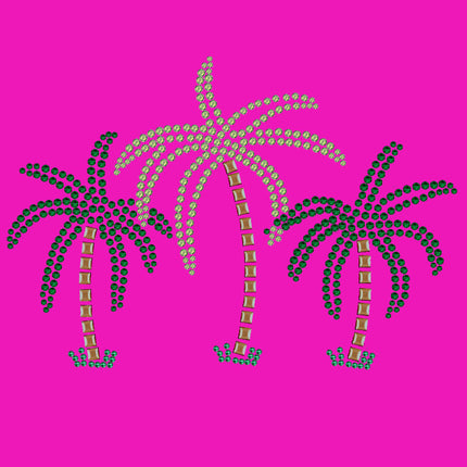 Palm Trees (Green Rhinestones) - Women's T-shirt