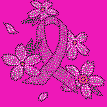 Pink Ribbon with Flowers - Women's T-shirt