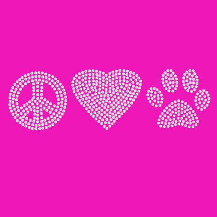 Peace, Love Paw (Rhinestone) - Women's T-shirt