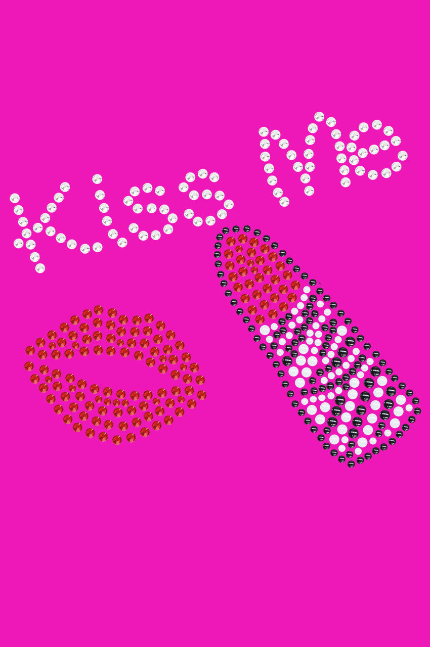 Kiss Me with Lips and Lipstick - Bandanna Hot Pink