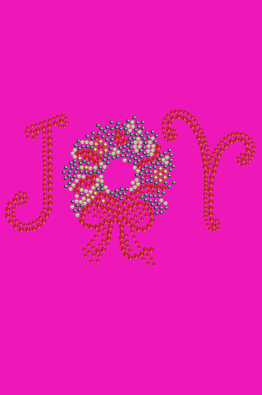 Joy Christmas Wreath - Bandana Hot Pink