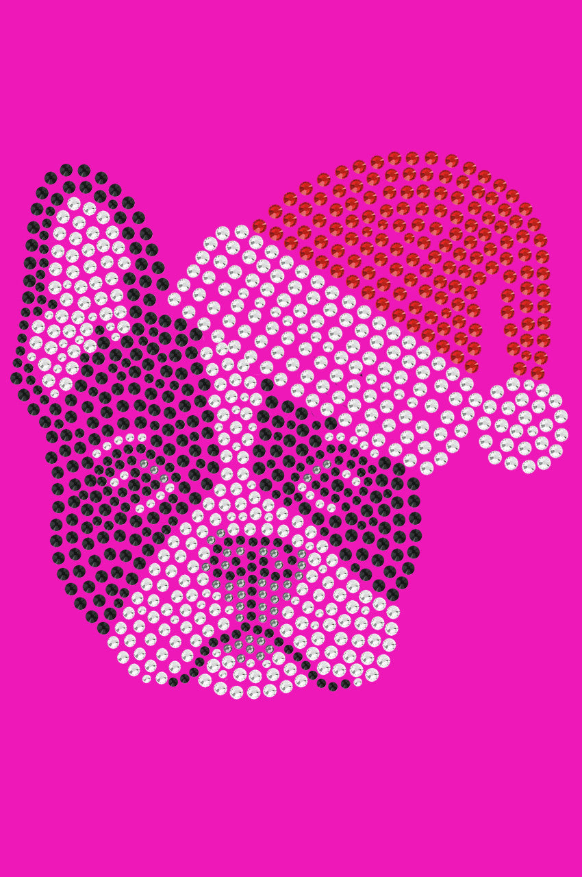 Boston Terrier with Santa Hat - Bandana Hot Pink