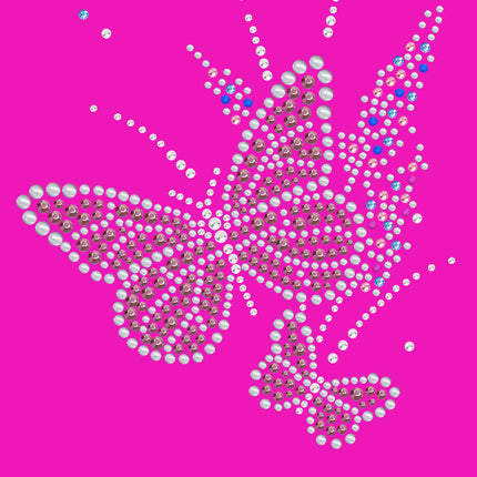 Pink Butterfly with Flowers - Bandannas