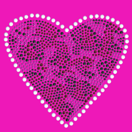 Fuchsia Leopard Heart - Women's T-shirt