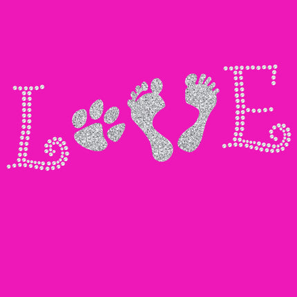 Love with Paw & Feet - Women's Tee