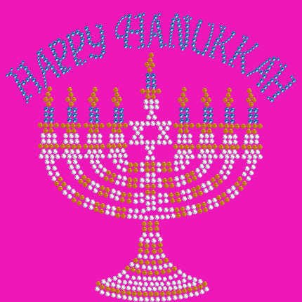 Menorah - Large (Blue, Silver, & Gold) - Women's T-shirt