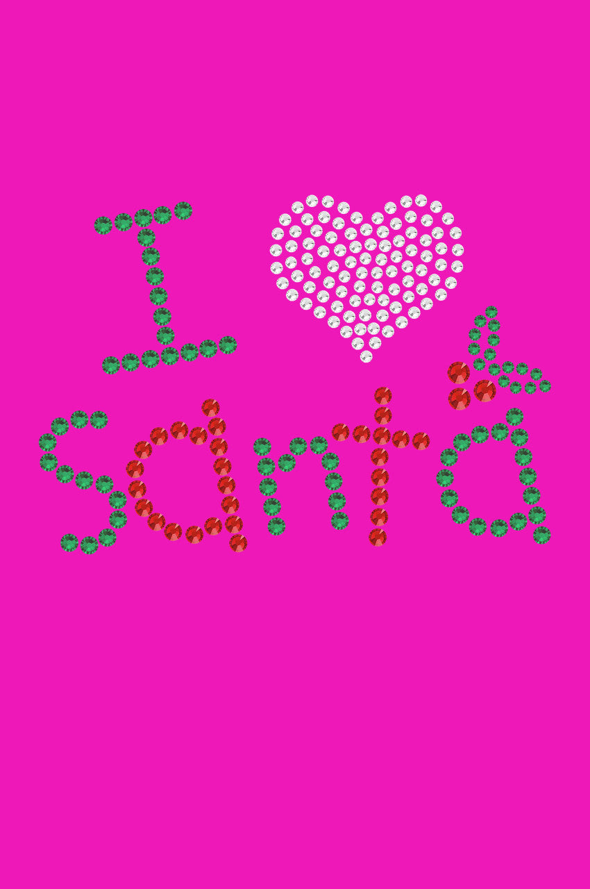 I Love Santa - Bandana Hot Pink