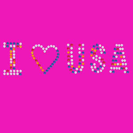 I Love USA (Multicolor Rhinestones) Bandanna