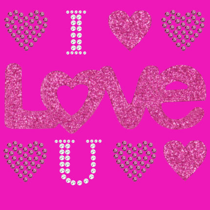 I Love You (Pink Glitter) Bandanna