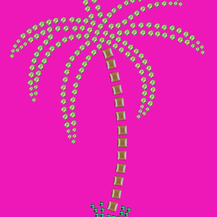 Palm Tree (Green Rhinestones) - Women's T-shirt