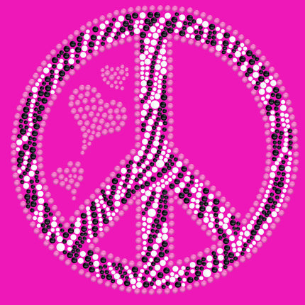 Peace Sign (Pink & Zebra Print) - Women's T-shirt