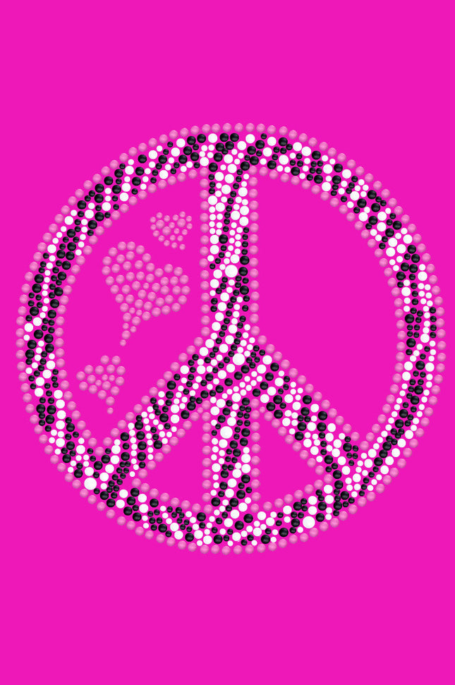 Peace Sign (Pink & Zebra Print) - Women's T-shirt