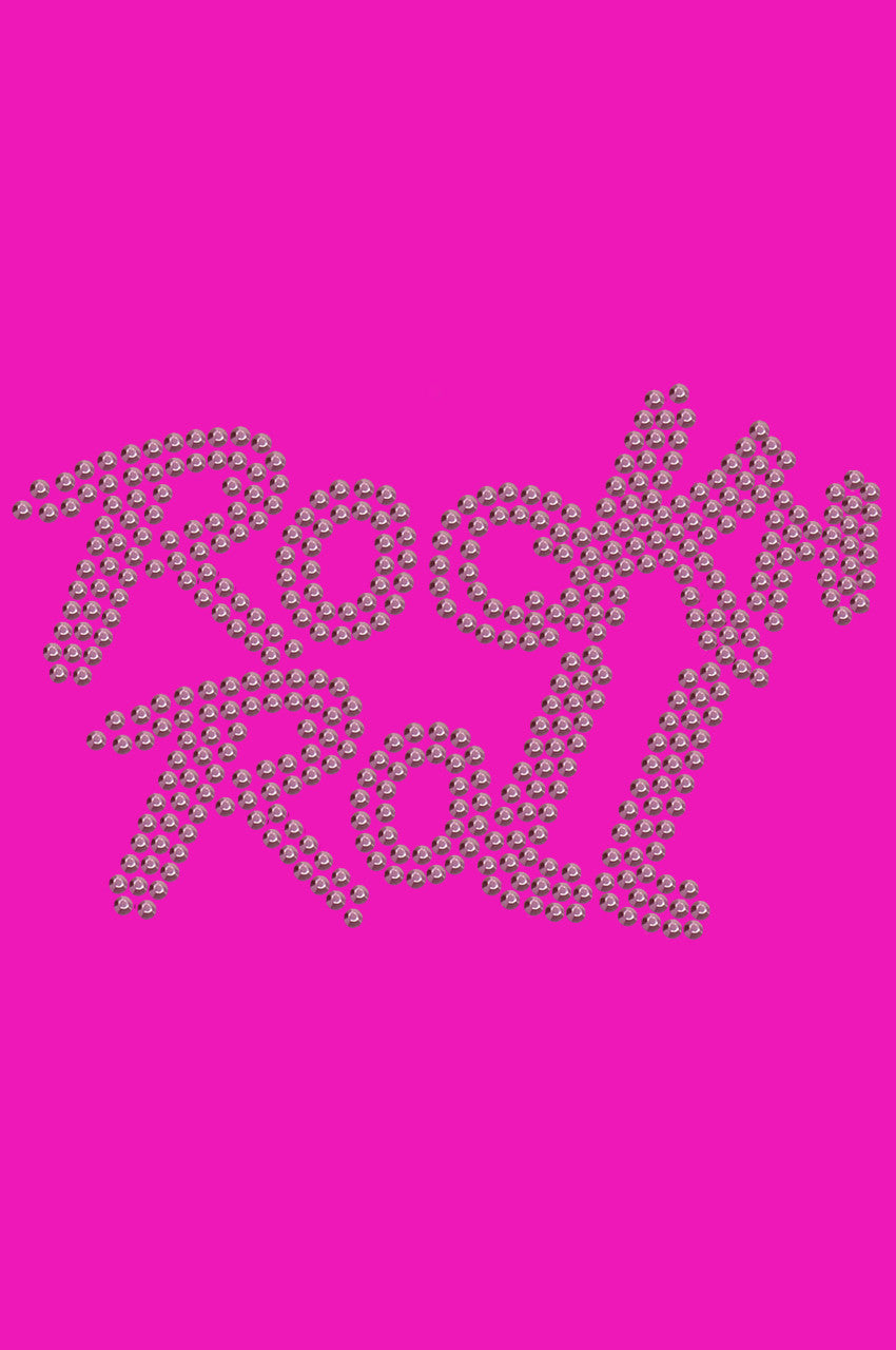 Rock n Roll (Pink Rhinestuds) - Bandanna Hot Pink