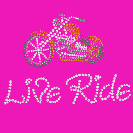 Live - Ride - Orange Motorcycle - Women's T-shirt