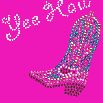 Boot (Pink & Turquoise) with Yee Haw - Women's T-shirt