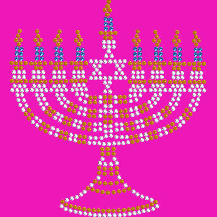 Menorah - Small (Blue, Silver, & Gold) - Women's T-shirt