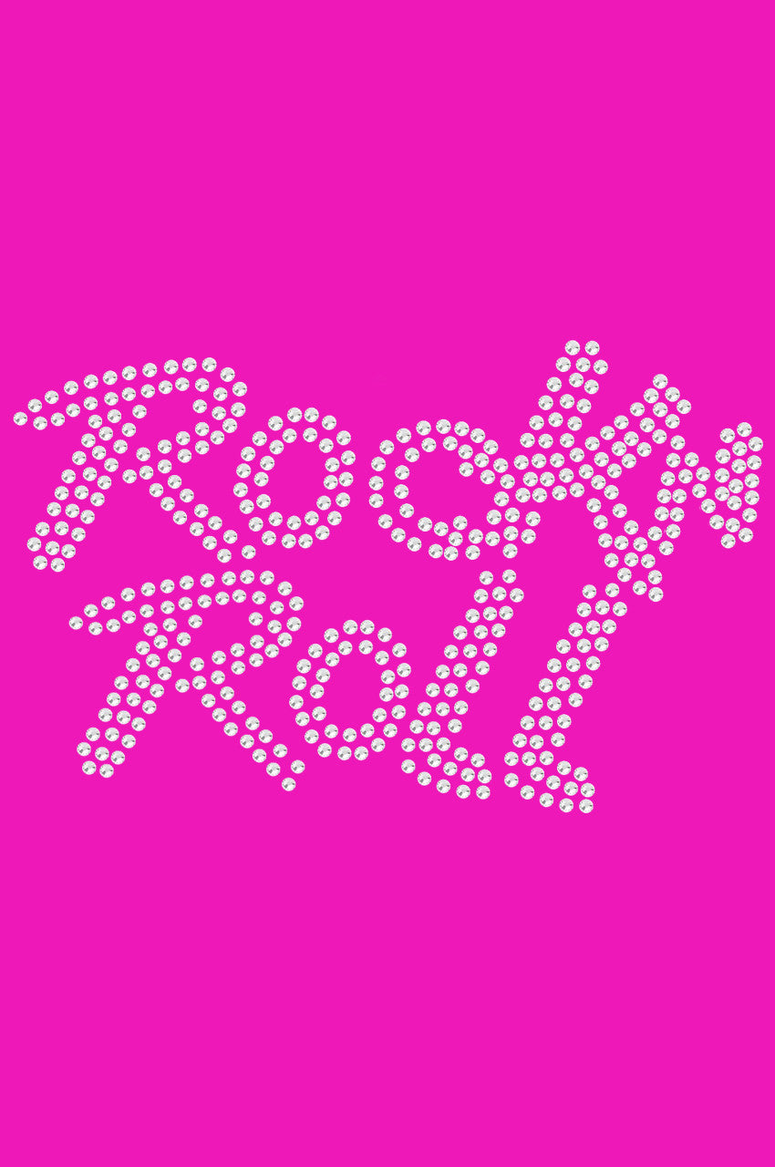 Rock n Roll (Rhinestone) - Bandanna Hot Pink