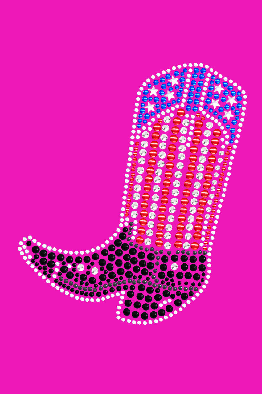 Boot (Red, White, & Blue) - bandana Hot Pink